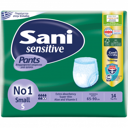 Sani Sensitive Pants Small No.1 Ελαστικό Εσώρουχο Ακράτειας 14τεμάχια