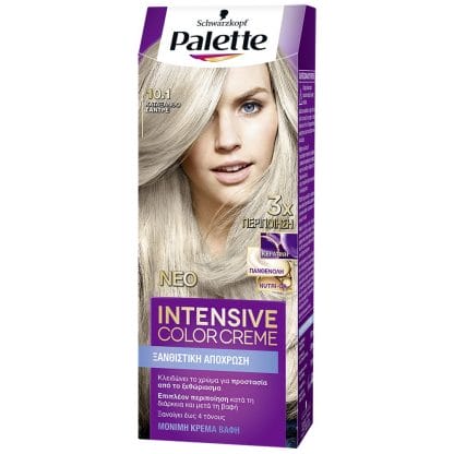 Schwarzkopf Palette Intensive Color Creme Επαγγελματική Μόνιμη Κρέμα Βαφή Μαλλιών, Απόλυτη Κάλυψη & Αποτέλεσμα Διάρκειας - 10.1 Κατάξανθο Σαντρέ