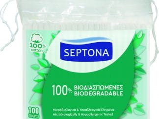 Septona Ωτοκαθαριστές 100% Βιοδιασπώμενοι Σακουλάκι 100 Τεμάχια