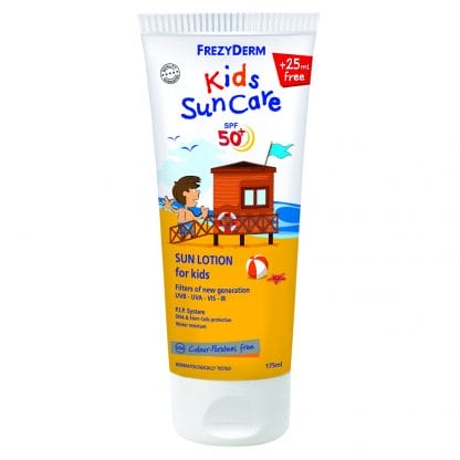 Frezyderm Kids Sun Care Spf50+ Παιδικό Αντηλιακό Γαλάκτωμα Προσώπου & Σώματος, Πολύ Υψηλής Προστασίας 175ml