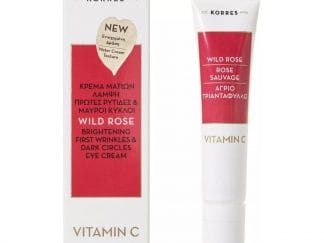 Korres Wild Rose Eye Cream With Vitamin C Κρέμα Ματιών Άγριο Τραντάφυλλο, για Λάμψη, Λεπτές Γραμμές & Μαύρους Κύκλους 15ml