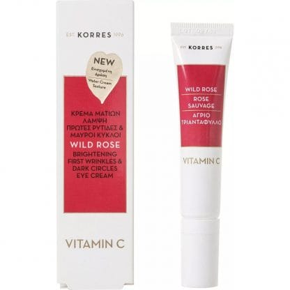 Korres Wild Rose Eye Cream With Vitamin C Κρέμα Ματιών Άγριο Τραντάφυλλο, για Λάμψη, Λεπτές Γραμμές & Μαύρους Κύκλους 15ml