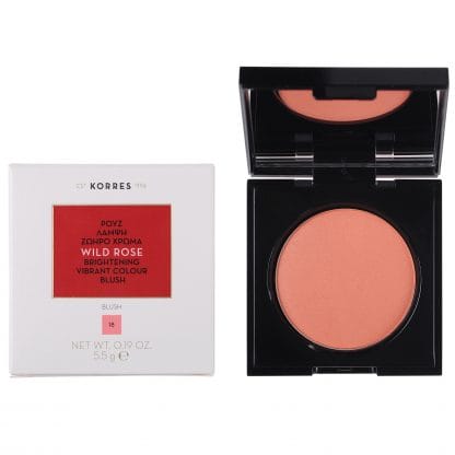 Korres Wild Rose Blush Άγριο Τριαντάφυλλο Ρουζ Μεταξένιας Υφής για Λάμψη & Ζωηρό Χρώμα 5.5g - 18 Peach