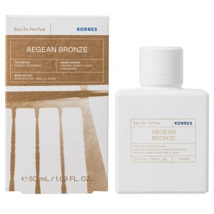 Korres Aegean Bronze Eau De Parfum Γυναικείο Εξωτικό και Καλοκαιρινό Άρωμα με Νότες Βανίλιας, Κέδρος, Musk & Περγαμόντο 50ml