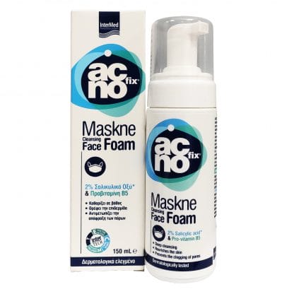 Acnofix Maskne Cleansing Face Foam Αφρός Καθαρισμού Αντιμετώπιση των Επιπτώσεων της Συνεχούς Χρήσης Μάσκας στην Επιδερμίδα 150ml