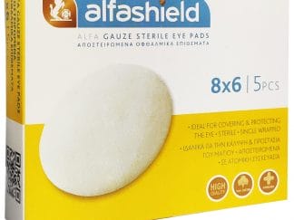 AlfaShield Alfa Gauze Sterile Eye Pads 8x6cm Αποστειρωμένα Οφθαλμικά Επιθέματα 5 Τεμάχια