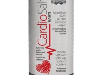 Uni-Pharma CardioSalt Μεταλλικό Αλάτι με 50% Λιγότερο Νάτριο, Εναλλακτικό Τρόφιμο Ειδικής Διατροφής 250g