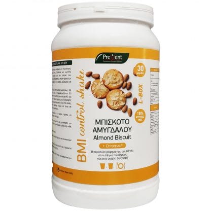 Prevent BMI Control Shake L-Box Πρωτεινούχο Ρόφημα  Μπισκότο Αμυγδάλου που Συμβάλλει στον Έλεγχο του Βάρους 600gr