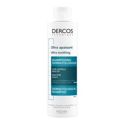Vichy Dercos Ultra Soothing Καταπραϋντικό Σαμπουάν, Ιδανικό για Ευαίσθητο Τριχωτό 200ml - Λιπαρά
