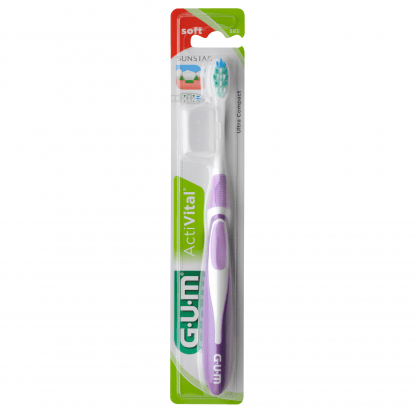 Gum ActiVital Ultra Compact Soft Οδοντόβουρτσα με Θήκη Προστασίας (585) - μωβ