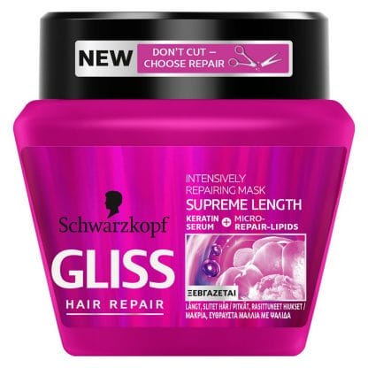 Schwarzkopf Gliss Supreme Length Mask Μάσκα για Εύθραυστα Μακριά Μαλλιά με Λιπαρές Ρίζες 300ml