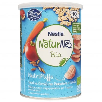 Nestle Naturnes Snack with Cereal, Tomato & Carrot Βιολογικές Βρεφικές Μπουκίτσες Δημητριακών με Ντομάτα & Καρότο 35gr