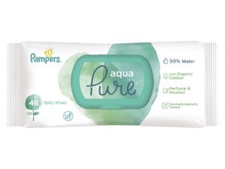 Pampers Aqua Pure Wipes Μωρομάντηλα από Βιολογικό Βαμβάκι & 99% Καθαρό Νερό 48 Baby Wipes
