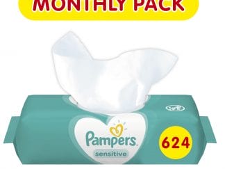 Pampers Πακέτο Προσφοράς Συσκευασία Μήνα Sensitive Wipes Μωρομάντηλα Ιδανικά για την Ευαίσθητη Επιδερμίδα 12x52 Wipes