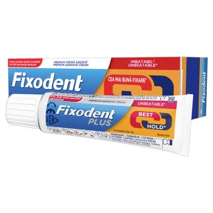 Fixodent Plus Best Hold Premium Denture Στερεωτική Κρέμα με Ισχυρό Κράτημα για Ολικές & Μερικές Οδοντοστοιχίες 40gr