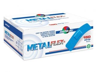 Master Aid Metal Flex Stips Blue 86mm X 25mm Ανθεκτικά Επιθέματα Επαγγελματικής Χρήσης με Λεπτό Μεταλλικό Έλασμα 150 Τεμάχια