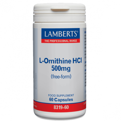 Lamberts L-Ornithine Συμπλήρωμα Διατροφής Σημαντικό για την Λειτουργία του Ήπατος και του Ανοσοποιητικού Συστήματος 500mg 60tabs