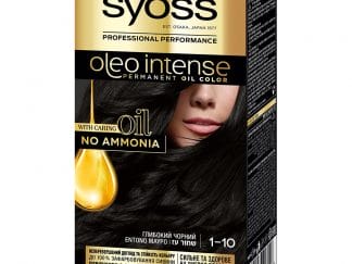 Syoss Oleo Intense Permanent Oil Hair Color Kit  Επαγγελματική Μόνιμη Βαφή Μαλλιών για Εξαιρετική Κάλυψη & Έντονο Χρώμα που Διαρκεί, Χωρίς Αμμωνία 1 Τεμάχιο - 1-10 Έντονο Μαύρο