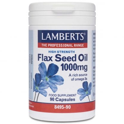Lamberts Flax Seed Oil Συμπλήρωμα Διατροφής Πλούσιο σε Ωμέγα 3 1000mg 90tabs