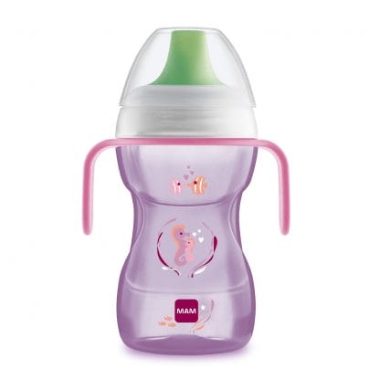 Mam Fan to Drink Cup Κωδ 461 Εκπαιδευτικό Ποτηράκι με Χερουλάκια Ιδανικό για Μετάβαση στο Κανονικό Ποτήρι από 8+ Μηνών 270ml - ροζ