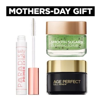 L'oreal Paris Promo Paradise Mascara Primer 6.4ml & Smooth Sugars Clearing Scrub 50ml & Age Perfect Spf15, 50ml