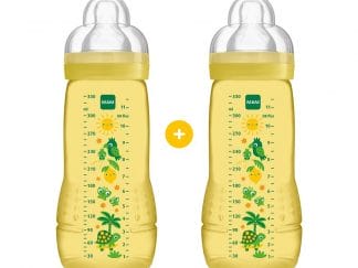 Mam Promo Pack Easy Active™ Baby Bottle Fairy Tale 4+ Μηνών Κωδ 365S Μπιμπερό Πολυπροπυλενίου με Θηλή Σιλικόνης 2x330ml - κίτρινο