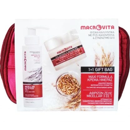 Macrovita Πακέτο Προσφοράς Micellar Gel to Foam 3 in 1, 100ml & Maxi Formula Day Cream Dry/Dehydrated Skin 40ml 1+1 Δώρο