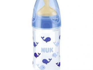 NUK New Classic Μπιμπερό Πολυπροπυλένιο Στενό Σχήμα με Θηλή Καουτσουκ 150ml - μπλέ