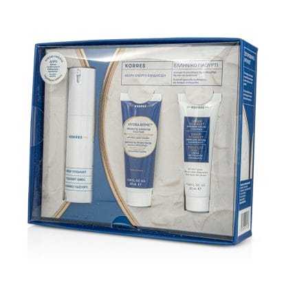 KORRES SET GREEK YOGHURT Κρέμα Gel Ημέρας 48ωρη Ενυδάτωση 30ml + Hydra-Biome Superdose Προβιοτικών Μάσκα Προσώπου 20ml + GREEK YOGHURT Αφρώδης Κρέμα Καθαρισμού 20ml