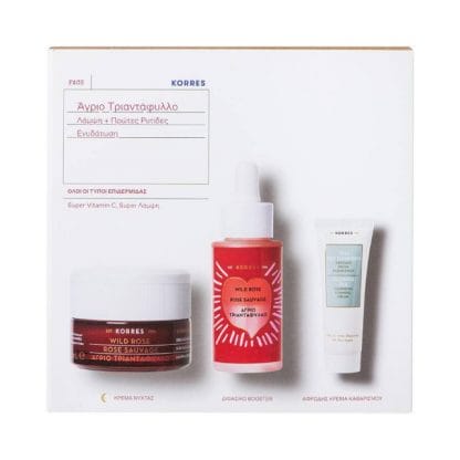 Korres Promo Άγριο Τριαντάφυλλο Κρέμα Νύχτας 40ml & Διφασικό Booster 30ml & Τσάι Ολύμπου Αφρώδης Κρέμα Καθαρισμού 16ml Ολοι οι Τυποι Επιδερμιδας