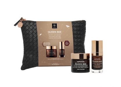 Apivitα Promo Queen Bee με Κρέμα ημέρας ολιστικής Αντιγήρανση Πλούσιας Υφής για Ξηρές επιδερμίδες 50ml και Δώρο Κρεμα Ματιών Ολισικής Αντιγηρανσης 15 ml
