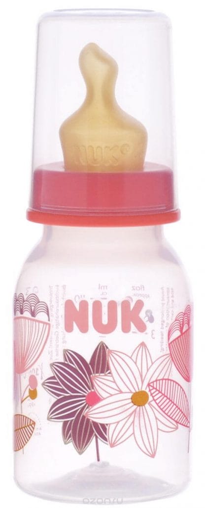 NUK Classic Μπιμπερό πολυπροπυλενίου 110ml Θηλή καουτσούκ μεγέθους 1 (0-6 μηνών) M (μεσαία οπή) (10.743.403)