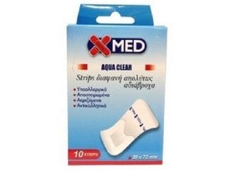 MEDISEI X-MED Aqua Clear Strips διαφανή απολύτως αδιάβροχα 10strips