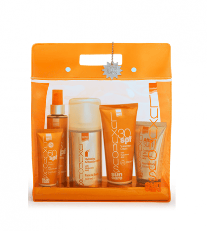 Intermed Luxurious High Protection Pack Body Cream SPF30 200ml & Face Cream SPF50+ 75ml & Suncare Tanning Oil Spf6 200ml & After Sun Cooling Gel 150ml & Hydrating Antioxidant Mist 400ml