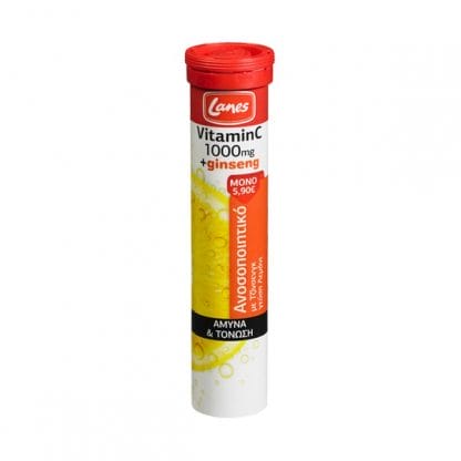 LANES Βιταμίνη C 1000mg + Ginseng Αναβράζουσες 20 Eff.Tabs