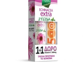POWER HEALTH Echinacea Extra Με Στέβια 24 eff.tabs + ΔΩΡΟ Vitamin C 500mg 20 eff. tabs