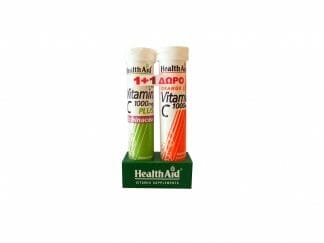 HEALTH AID VIT C 1000mg+ ECHINACEA PLUS EFF. 20tabs + ΔΩΡΟ VITAMIN C 1000mg 20effer.tabs