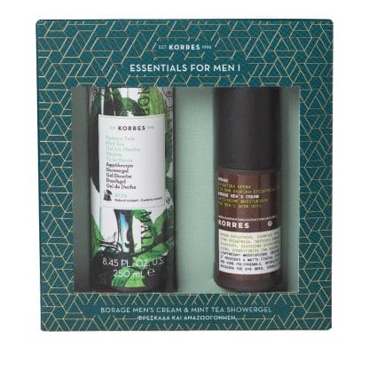 Korres Promo Men's Cream Borage Ενυδατική Κρέμα 50ml & Πράσινο Τσάι Αφρόλουτρο 250ml