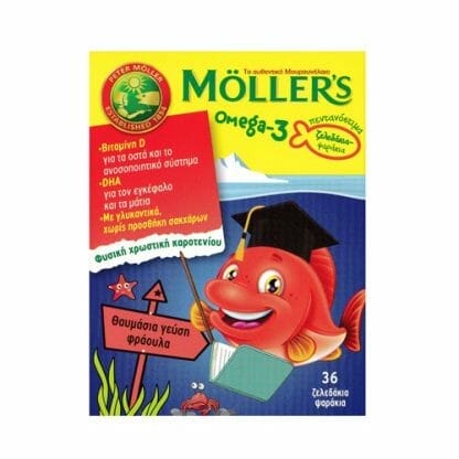 MOLLER'S Omega-3 Ζελεδάκια Γεύση φράουλα 36Τμχ