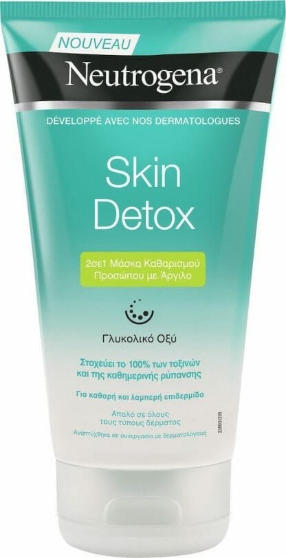 Neutrogena Skin Detox 2 σε 1 Μάσκα Καθαρισμού Προσώπου με Άργιλο 150ml