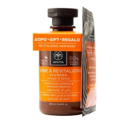 APIVITA ΣΑΜΠΟΥΑΝ ΛΑΜΨΗΣ 250ml ΚΑΙ ΑΝΑΖΩΟΓΟΝΗΣΗΣ & ΔΩΡΟ ΜΑΣΚΑ ΜΑΛΛ 20ml