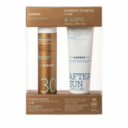 Korres Sunscreen Promo Αντηλιακή Κρέμα Προσώπου SPF30 Κόκκινο Σταφύλι κατά των Πανάδων 50ml & Δώρο Yoghurt Cooling After Sun 50ml