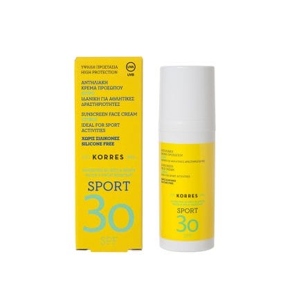 Korres Sport Sunscreen Face Cream SPF30 Αντιηλιακή Κρέμα Προσώπου Κίτρο 50ml