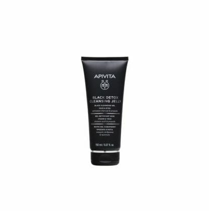 APIVITA Black Detox Cleansing jelly Face & eyes με Ενεργό Άνθρακα & Πρόπολη150ml