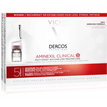 Vichy Dercos Aminexil Intensive 5 Αμπούλες Αντιμετώπισης της Γυναικείας Τριχόπτωσης 21x6 ml