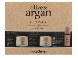 Macrovita Olive & Argan Gift Pack For Women Κρέμα Προσώπου Κανονικό-Μικτό δέρμα 50ml, Κρέμα Νύχτας 50ml & Δώρο Κρέμα Ματιών 30ml