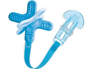 Mam Bite & Relax Phase 2 & Clip Κωδ 566 Μικρός Πολυκρίκος Οδοντοφυΐας με Κορδέλα Στήριξης, από 4+ Μηνών 1 Τεμάχιο - μπλέ