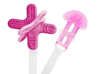 Mam Bite & Relax Phase 2 & Clip Κωδ 566 Μικρός Πολυκρίκος Οδοντοφυΐας με Κορδέλα Στήριξης, από 4+ Μηνών 1 Τεμάχιο - ροζ