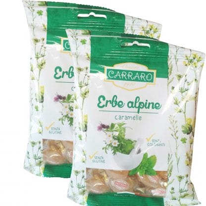 Carraro Πακέτο Προσφοράς Caramelle Erbe Alpine Καραμέλες για το Λαιμό με Αλπικά Βότανα 2x100gr