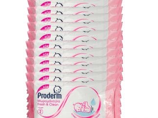 Proderm Πακέτο Προσφοράς Fresh & Clean Μωρομάντηλα για την Προστασία από Ερεθισμούς στην Περιοχή της Πάνας 1-3 Ετών 12x65Τεμάχια